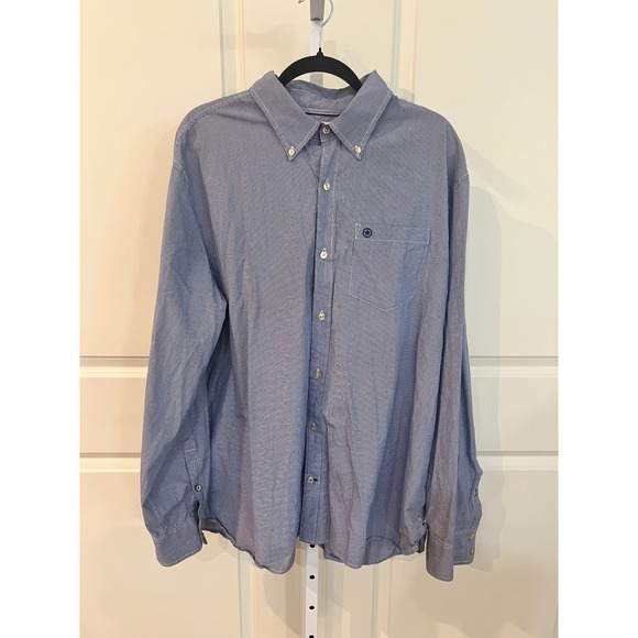 Converse One Star Other - Converse One Star Mens XXL Blue Gingham Button Down Long Sleeve Shirt
